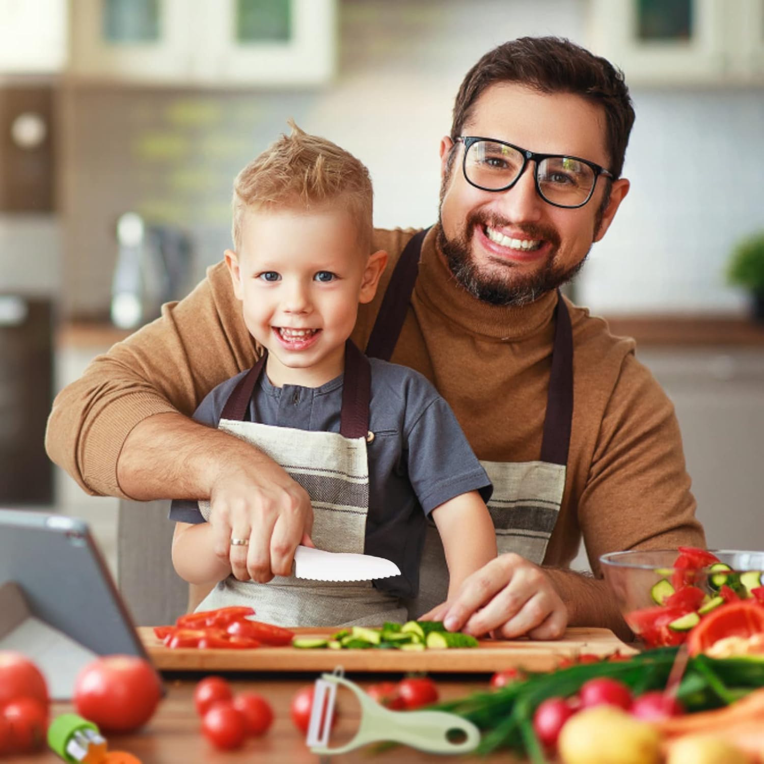 13 Pieces Kids Safe Knife Set for Real Cooking Child-Friendly Plastic Chef Tools Montessori Kitchen Toys for Toddlers with Bright Colors Gifts for Boys and Girls,Montessori Kitchen Toys for Toddlers-Kids Preventing autism, using hands and brains 13 Pieces Kids Safe Knife Set for Real Cooking Child-Friendly Plastic Chef Tools Montessori Kitchen Toys for Toddlers with Bright Colors Gifts for Boys and Girls,Montessori Kitchen Toys for Toddlers-Kids Preventing autism, using hands and brains