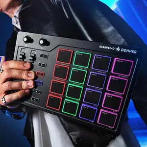 Donner MIDI Pad Beat Maker with 16 Beat Pads, 2 Assignable Fader & Knobs and Music Production Software Included, USB MIDI Pad Controller STARRYPAD with 40 Free Courses
