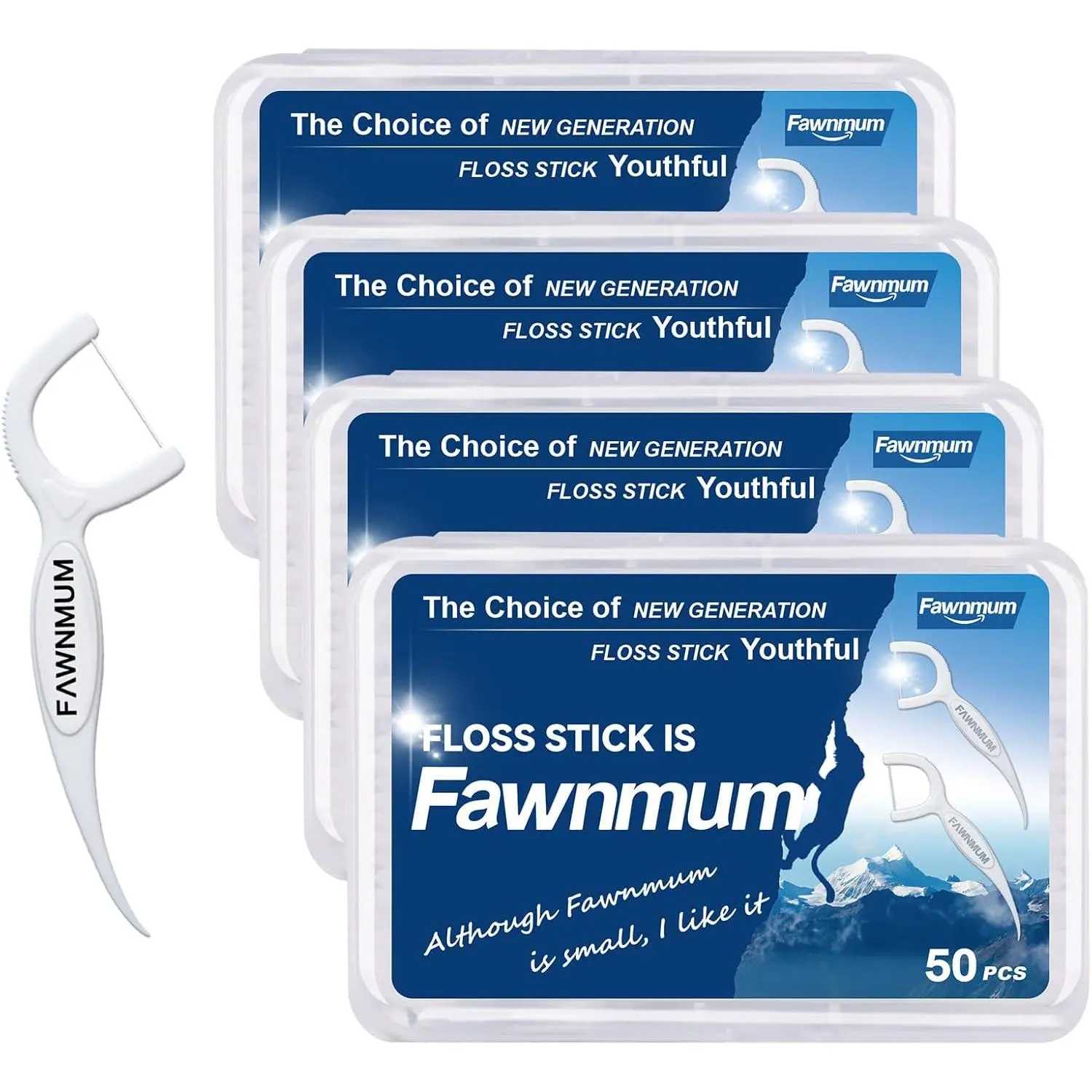 200 Count Dental Floss Picks - Thorough Teeth Cleaning, Strong and Tough Floss,Travel Boxed Floss Sticks (50 Count * 4 Boxes) Oral Comfort