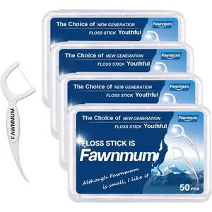 200 Count Dental Floss Picks - Thorough Teeth Cleaning, Strong and Tough Floss,Travel Boxed Floss Sticks (50 Count * 4 Boxes) Oral Comfort