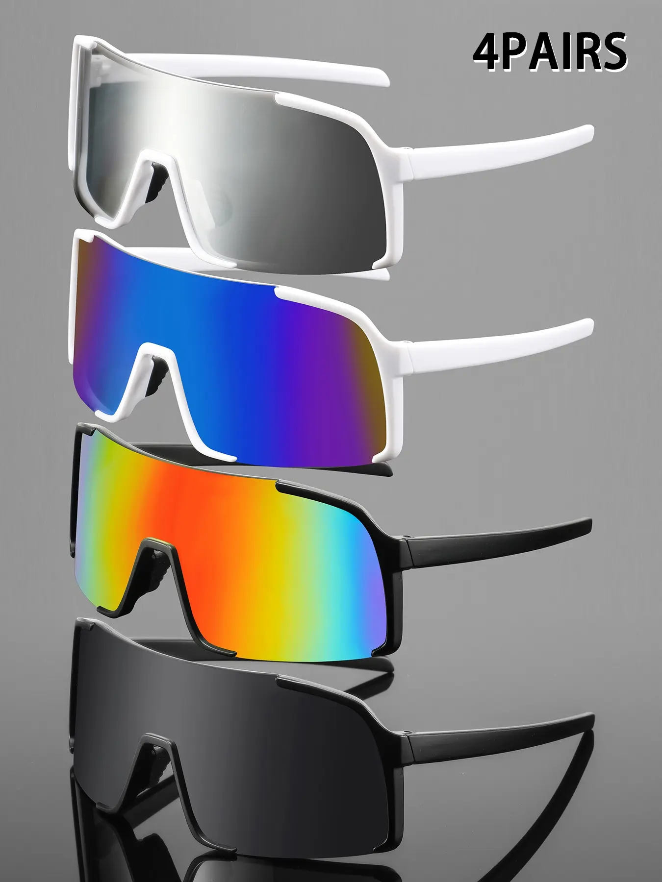 Men's Plastic Sunglasses, Large Frame Vibrant Colorful Design, Casual Fashion Eyewear for Parties Beach College Events, Trendy Style