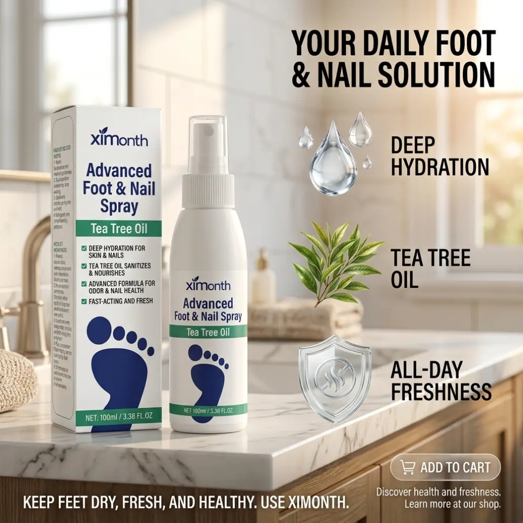 3PCS Foot Spray with Tea Tree Oil, Foot Care Dry Feet Plantar Moisturizing Deodorant, Advanced Foot and Nail Spray Moisturizer Hydrate