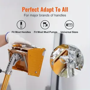 2024 Drywall Flat Box, 10-Inch Wide Quick Clean, Aluminum Finishing Mud Box for Plasterboard, Wallboard, Sheetrock, Bonus Mudguard, Extra 2 Stainless Steel Blades (10/12-Inch)