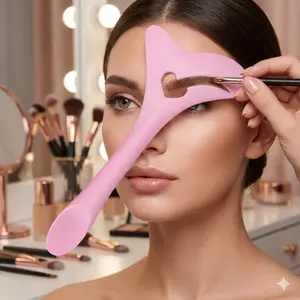 Reusable Silicone Eyeliner Stencil & Multi-Function Makeup Tool Set: Anti-Smudge, Anti-Shake Design, Lip Contour Guide, Cream Applicator. Food-Grade, Quick-Dry, Ergonomic Grip for Beginners. All-in-One Precision Makeup Kit. Eyebrow Shaping Tool