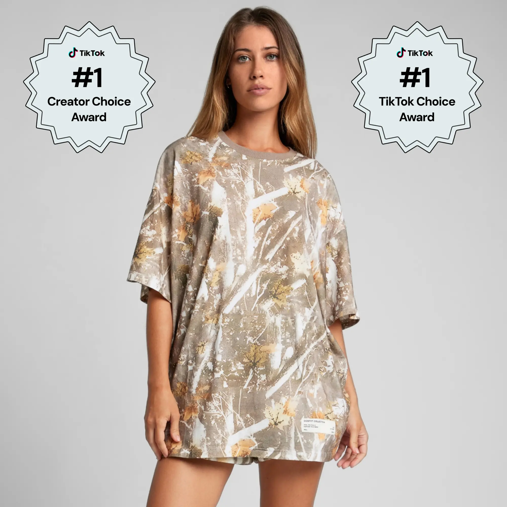 Comfrt | Camo Tee | Oversized Fit, Breathable Camo Print Cotton Top Comfrt | Camo Tee | Oversized Fit, Breathable Camo Print Cotton Top