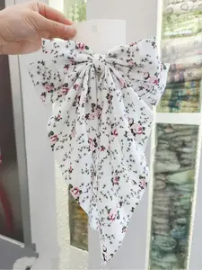 Random Print Bow Decor Hair Clip, flower hair clips, Cute Floral Print Hair Accessories for Women & Girls, Minimalist Headwear Suitable for Thick Hair for Party, Daily Clothing Decor, Super Cute Clips