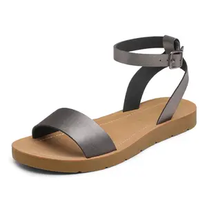 Dream Pairs Women's Ankle Strap Flat Buckle Sandals