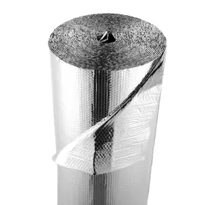 fathersdaygift VEVOR Double Reflective Insulation Roll, Double-Sided Aluminum Foil Radiant Barrier, 6mm 48 inx 100 ft, Dual-Layer Air Bubble Heat Reflective Shield, Thermal Insulation Roll for Garage Door Window RV Roofs