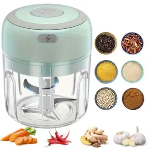 New Electric Mini Food Chopper, 250ml Rechargeable Portable Processor for Garlic Mincing & Meat Grinding ect., for Home Kitchen, Outdoor Camping & Food Prep - Green/Pink/White