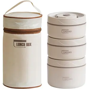 Stainless Steel Durable Lunch Box with Insulation Bag, 1 Set Multi-layer Leak Proof Insulated Lunch Box, Suitable for Bringing Food To Office, Picnics