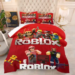 ROBLOX Comforter Set,Including 1 Quilt and 1 or 2 Pillowcases Without Pillows,Suitable as Fashionable Bedding Set for Family or Friends,Soft and Warm Bedroom Decoration for Gaming Enthusiasts