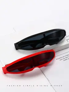 Future Style Small Frame Glasses, Blue Frames, Casual PC Lens for Parties Vacations Performances Photography, Decorative Lens Function, Trending Glasses