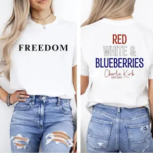 Red White American Patriot Freedom Tee, Charliee K1rkk T-Shirt for Men and Women