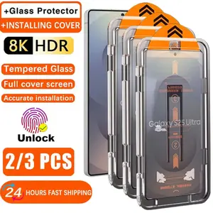 1-3PCS Oleophobic Coating Screen Protector For  S26 Ultra S24 Plus S25 Ultra S25 Edge Fingerprint Unlock Tempered Glass
