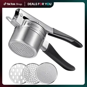 Potato Ricer, Sopito  22oz Heavy Duty Upgraded Stainless Steel Potato Masher with 3 Interchangeable Discs,  Durable  Kitchen Tool Gadget Fruit Utensils