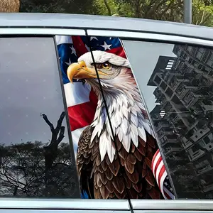 2pc American Eagle Vinyl Sticker Car B-Pillar Protection Decal Easy Peel & Stick Sunproof Waterproof Scratch-Resistant for All Cars Car Decals Car Stickers