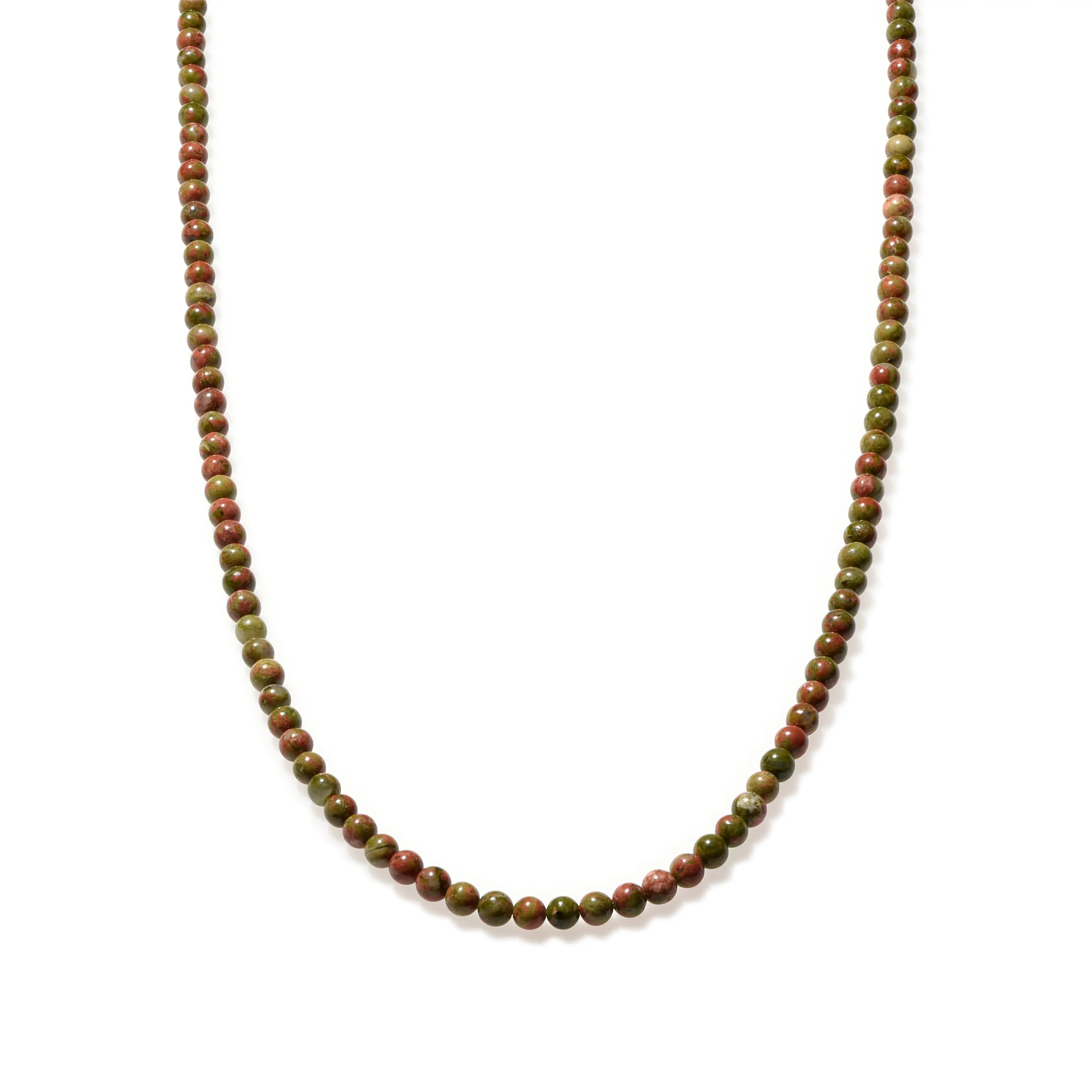 Unakite Gemstone Growth Stone Beaded Necklace - Mini, for Adults, Promotes Inner Harmony & Emotional Balance, Crystal🎀, Otter Medallion