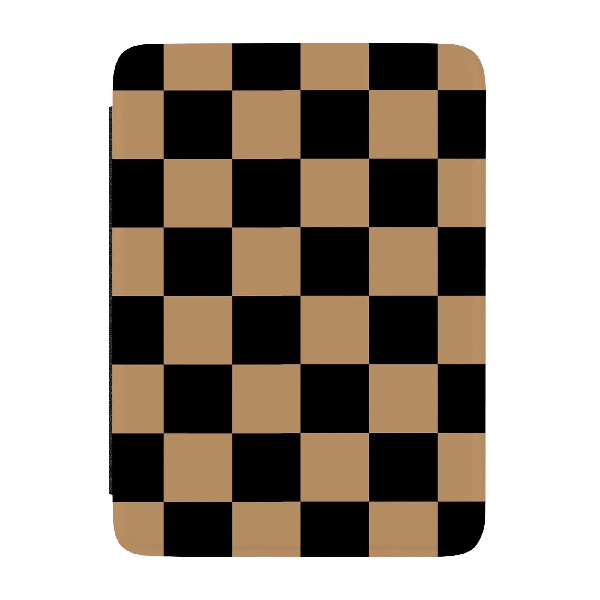 Casely Kindle Cover - Aesthetic Black & Brown Checkerboard Fit for Kindle Device, Ideal for Bookshelf & Coffee Table Display, 2024 Paperwhite