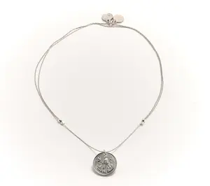 Divinely Guided by Theresa Caputo Saint Michael & Mary Necklace,Slvrtn