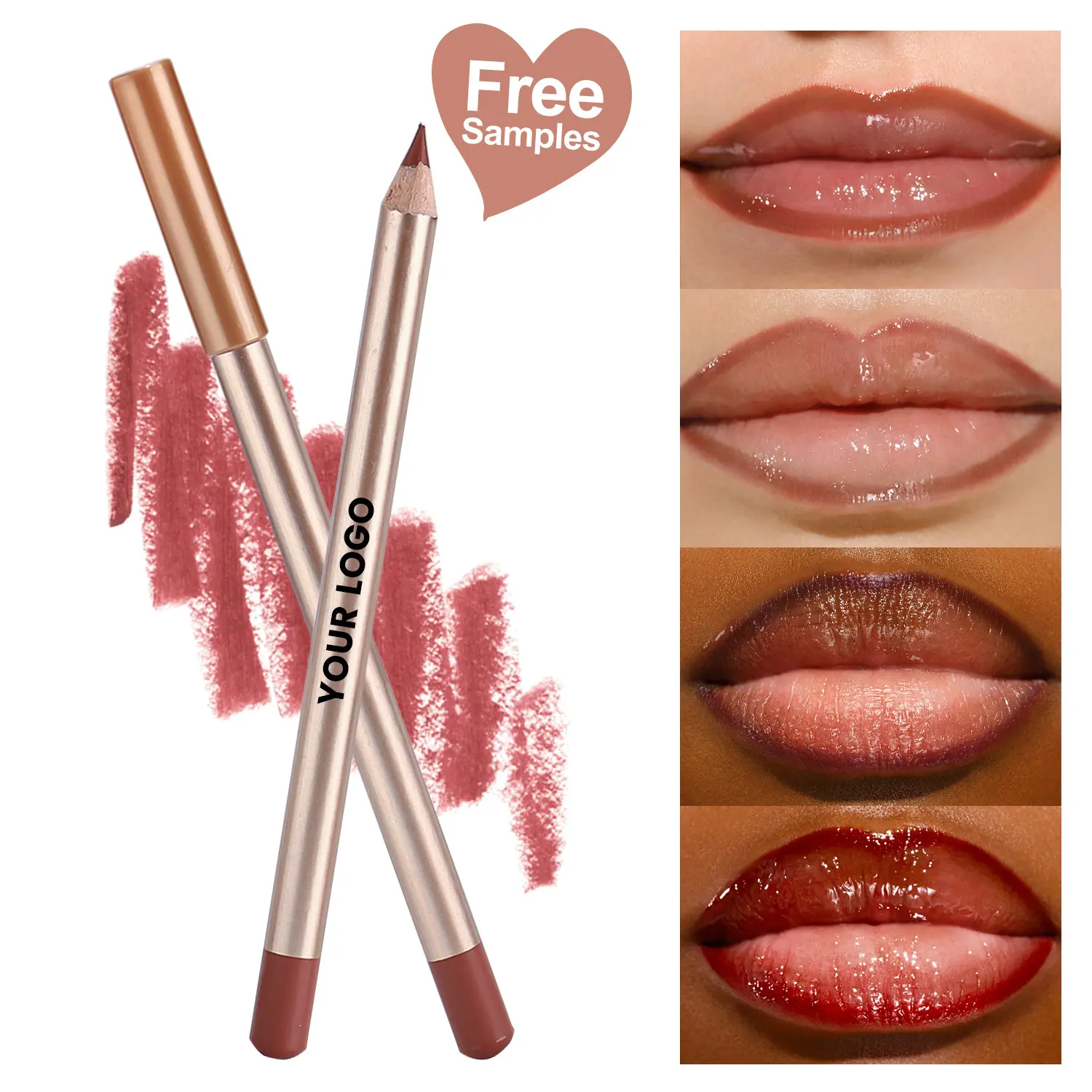 Matte Nude Lip Liner Pencil, Creamy Smooth Waterproof Lip Liner, Long Lasting Precise Lip Contour Pen, Neutral Shades Lip Makeup for Daily Party