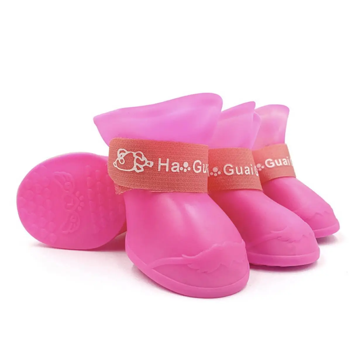 Rainy Day Dog Boots Set, 2 Pairs Solid Color Pet Silicone Rain Boots, Non-slip Waterproof Pet Shoes, Pet Supplies for Outdoor Walking, Dog Paw Protect