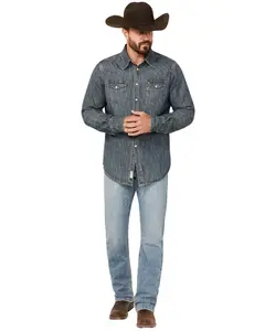 Moonshine Spirit Men's Whiskey Wash Decker Slim Straight Stretch Denim Jeans - Msfa23j18