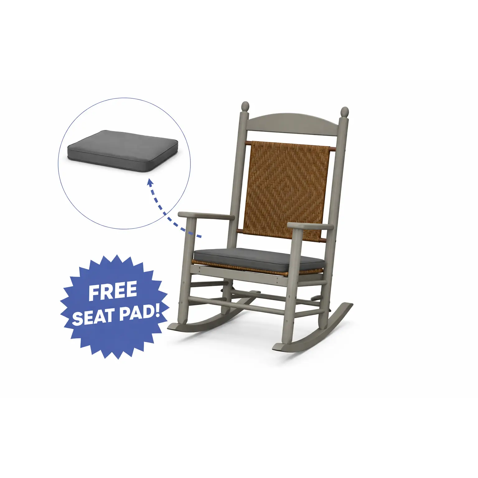 POLYWOOD Jefferson Woven Rocking Chair