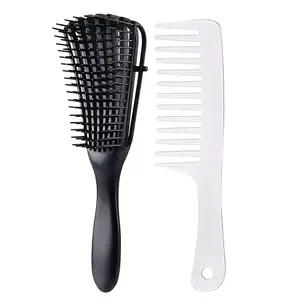 Detangling Brush for Black Natural Hair, Curly Hair Afro 3/4abc Texture - Faster and Easier Detangle Wet or Dry Grooming Comb Conditioning Detangler