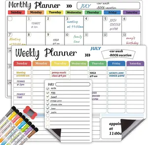 Hivillexun Halloween Thanksgiving Home Decor Magnetic Dry Erase Calendar Whiteboard Set 3-Pack for Fridge Wall & Refrigerator Organization with 8 Markers Eraser Office Stationery Supplies Thickened No-Slip Magnet Weekly Planner