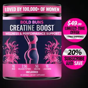 Bold Buns Creatine for Women – Build Strength, Support Skin Glow & Hair Heath, Recover Faster | 30 Servings