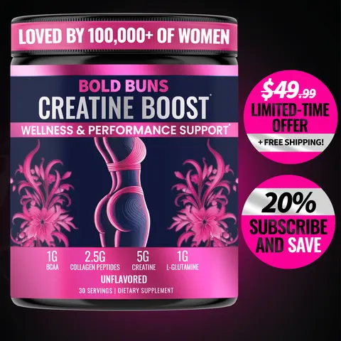 Bold Buns Creatine for Women – Build Strength, Support Skin Glow & Hair Heath, Recover Faster | 30 Servings