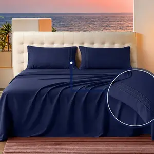 WVG 4-Piece Cooling Sheet Set, Soft Breathable Silky Smooth Luxury Bedding Set with 16-in Deep Pockets, Perfect for Hot Sleepers, Summer Gift Option