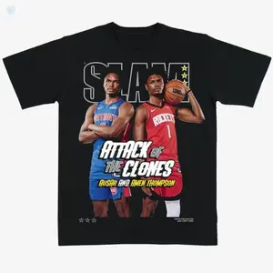 Amen Thompson/Ausar Basketball T Shirt, SLAM Attack of the Clones Graphic Tee, Unisex Fit for Men and Women