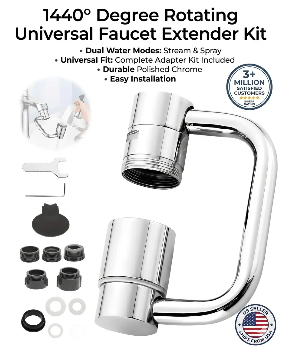 Modern Universal Bronze Bathroom Sink Faucet Extender, Brass Aerator Nozzle for Face Washing, Gargling