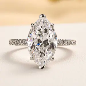 RODIFFY 2.5ct Exquisite Marquise Cut Engagement Women's Ring,5A Cubic Zirconia 925 Sterling Silver Wedding Ring
