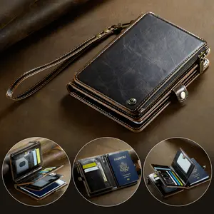 Durable Portable Passport Case with Zipper Coin Purse, Multi-Card Credit Card Wallet for Daily Travel, Lightweight Document Organizer for International Trips, Secure Holder for IDs and Cash