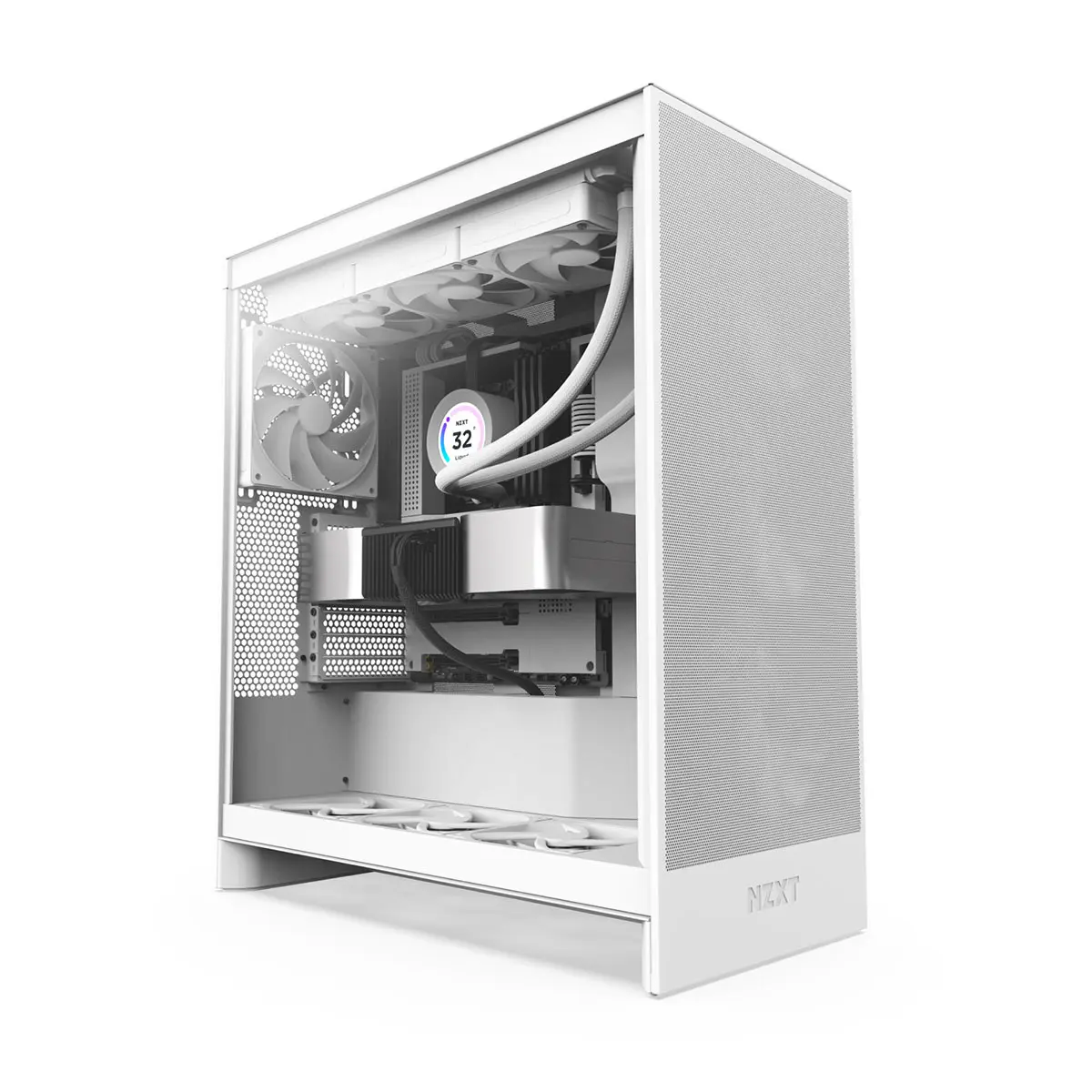 NZXT H7 Flow ATX Mid-Tower Computer Case - 2024 Model, Tempered Glass Panels, Transparent Side, Enhanced Airflow Design