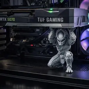 3D Printed GPU Support Statue, Alien Invasion Themed, Highly Detailed Decor Piece