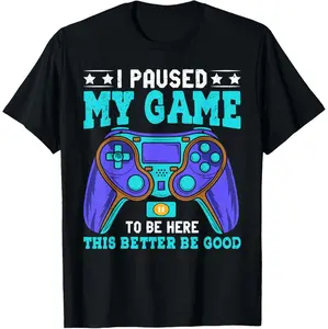 Creative Gamer T-Shirt for Boys and Teens Featuring Pause My Game Design Perfect for Casual Wear