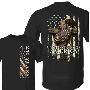 Patriotic Nautical Tee Celebrating 250 Years of Navy Service Featuring American Flag and Eagle Symbols Military Veteran Pride T-Shirt, Independence Tee Casual Daily Wear Tee For Men & Women - Royal Speedworks