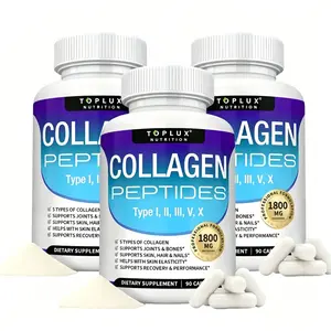 Toplux Multi Collagen Peptides Pills 1800 Mg Complex - Type I, I, Ill,V,X Premium Collagen Complex for Better Skin & HairStrong Joint,Hydrolyzed Protein, for Men Women,90Capsules, Supplement
