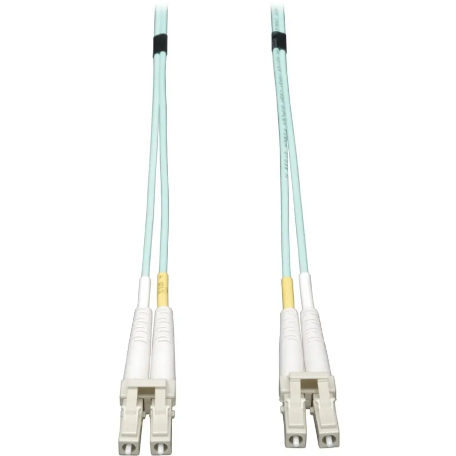 Tripp Lite LC-LC Ports Duplex Mode 10Gb Multimode 50/125 OM3 Fiber Cable, 4m Aqua, Model N82004M