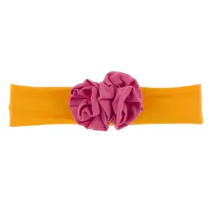 Flower Headband in Tamarin with Flamingo