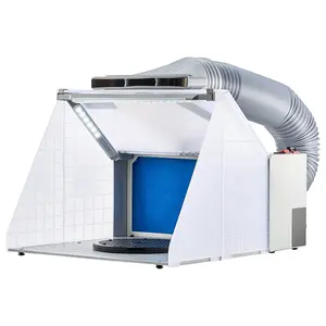 VEVOR Airbrush Spray Booth, Summervibes,Summervibes, Portable Hobby Airbrush Paint Spray Booth Kit with LED Lights, Exhaust Fan and Exhaust Extension Hose, Airbrush Paint Booth for Painting Models, Arts, Crafts, Cakes
