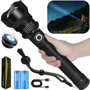 P70 Super Bright Flashlight(Power Bank) For Home Use,Digital display of power,Rechargeable,zoomable,IPX7 Waterproof,Adjustable Brightness Flashlight for Outdoor,Emergency,Camping Accessories,Fishing Garden Lighting Night security Garage Lighting Outdoor