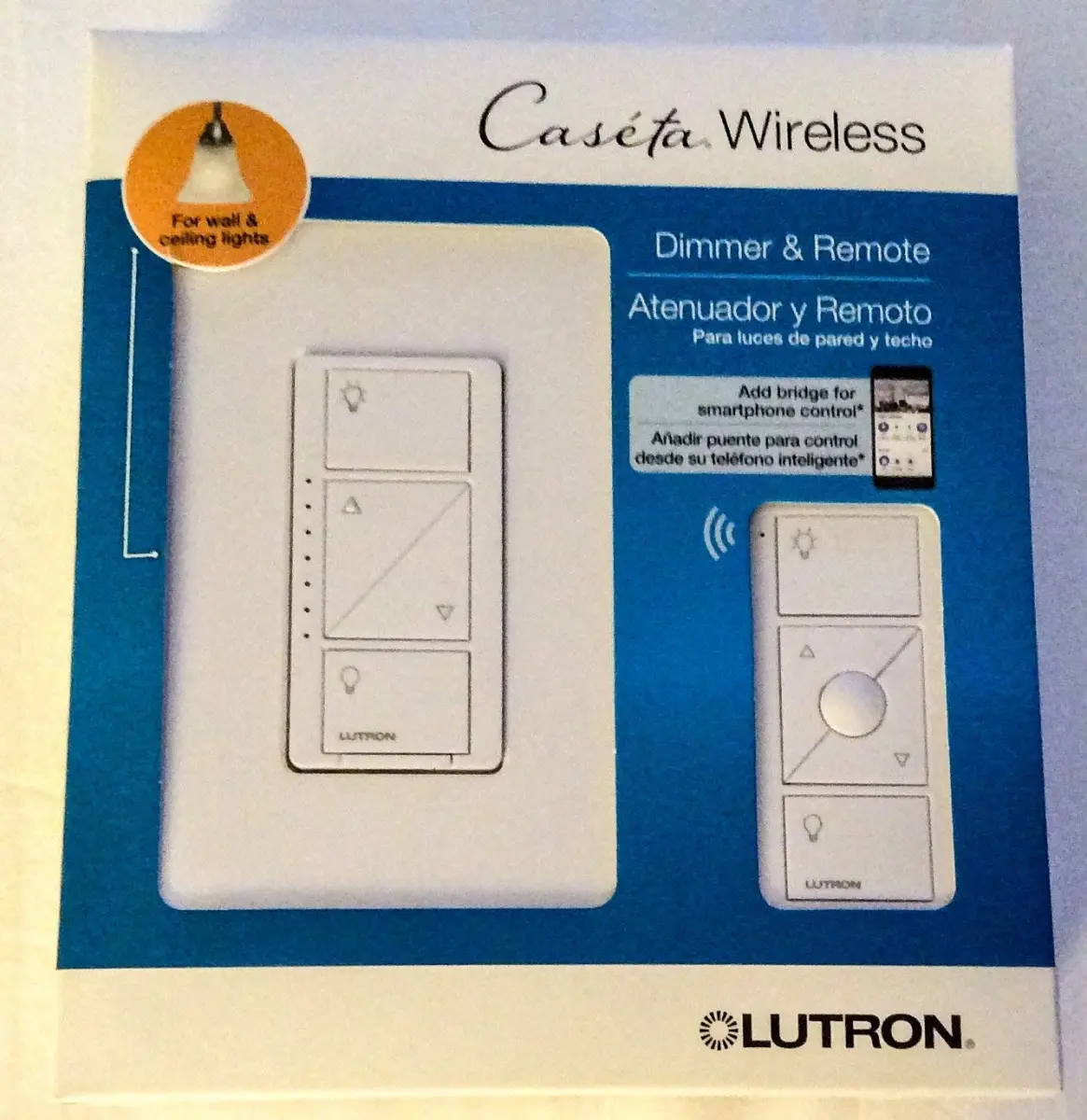 Lutron 120V Smart Lighting Dimmer Switch & Remote Kit for Wall & Ceiling Lights