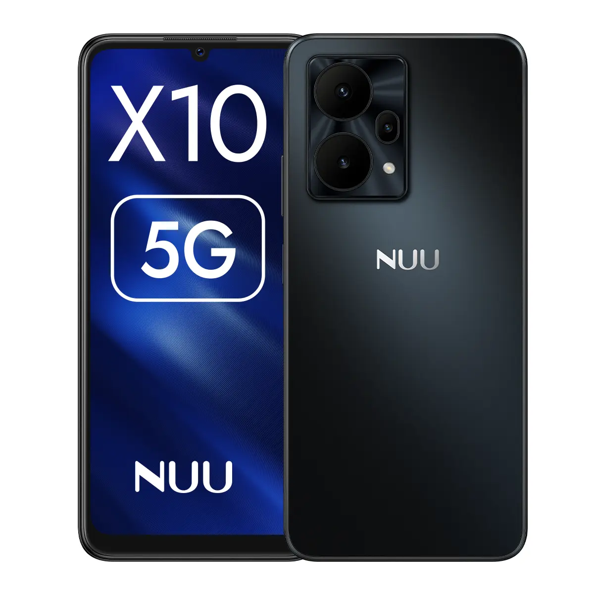 NUU X10 5G Unlocked Phone, 128GB+4GB Storage, 6.7" HD+ 90Hz Display, 5000mAh Long-Lasting Battery, Supports Fast Charge, Type C, 3.5 mm Jack, Black, Compatible with T-Mobile, AT&T, Verizon & Latin American Networks