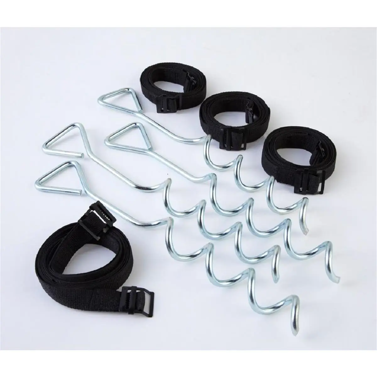 212 MAIN Trampoline Anchor Kit - Galvanized Steel Sturdy Anchors, Wind Securement Accessory, Universal Fit for Jumpking Kids Recreational Outdoor Trampolines, Trampoline Outdoor, Recreational Trampoline