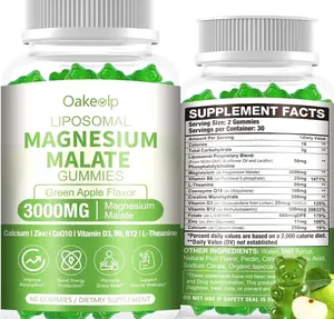 Liposomal 3000mg Magnesium Malate Gummies Supplement,Complex Creatine Monohydrate,Folate, Active B12 & D3, L-Theanine & CoQ10, for Stress Relief,Methylation, Energy, Muscle & Calm