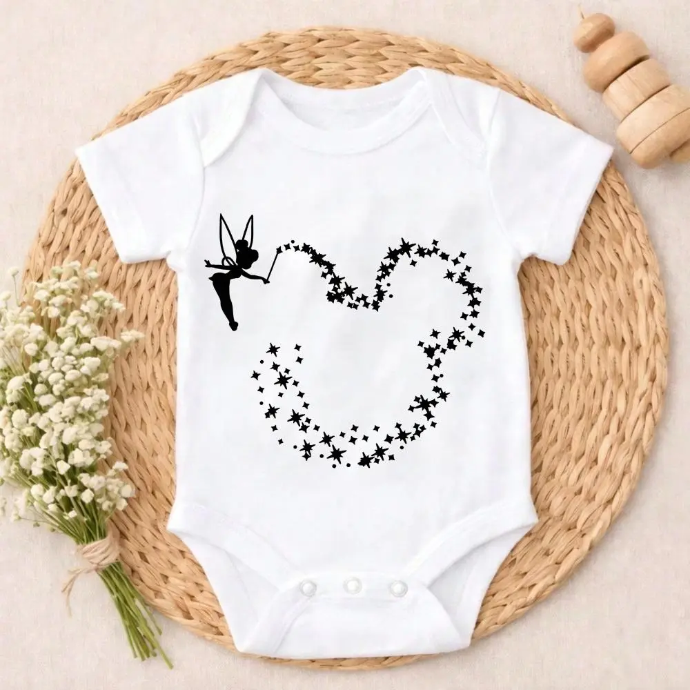 Newborn Baby Bodysuit Gift Set Tinkerbell Silhouette Star Trail Heart Ultra-Soft Cotton Free movement baby clothes boy baby clothes Soft Cotton Romper Outfit for Boys & Girls 0-24M